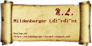 Mildenberger Lóránt névjegykártya