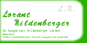 lorant mildenberger business card